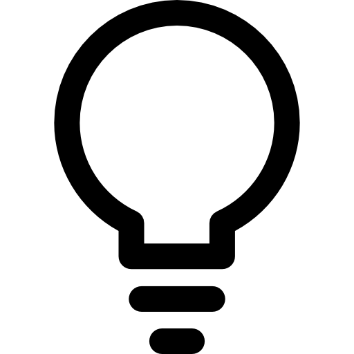 Black light bulb icon on a white background