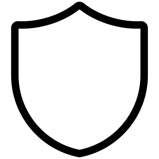 Black outline of a shield on a white background